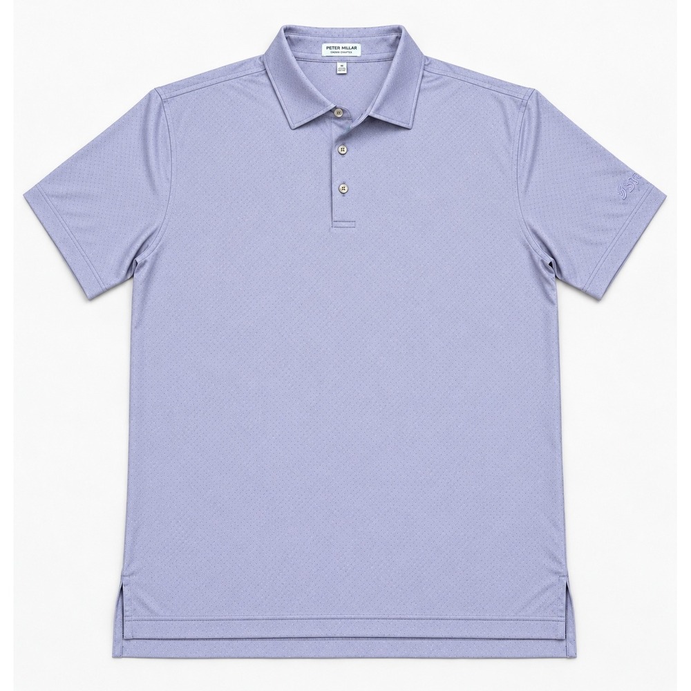 Peter Millar Summer Comfort Mens Large Polo Shirt Purple Geometric MS24EK05S